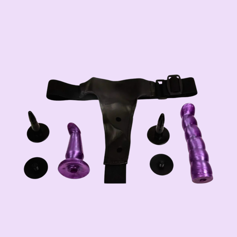 Dildo Doble + Arnés Elástico - Imagen 2